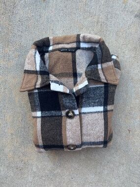 Brown Plaid Fall Button Front Shacked
